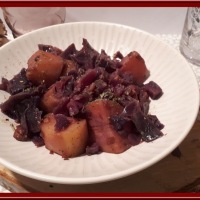 Chou rouge, pommes de terre et lardons au Cookéo