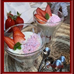 Verrines fraises et crème diplomate